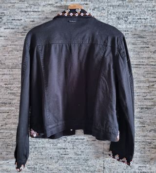 Chaqueta Desigual Negra Talla 46 Bordada