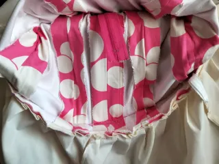 Vestido flamenca rosa chicle y lunares blancos