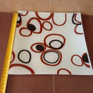 Set de 3 platos de vidrio decorativos