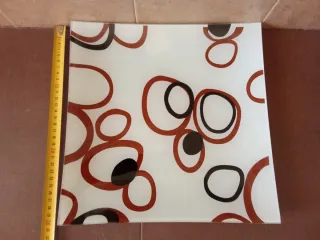 Set de 3 platos de vidrio decorativos