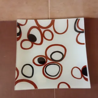 Set de 3 platos de vidrio decorativos