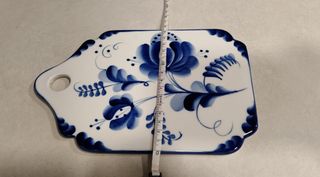 Tabla Cerámica Rusa Gzhel Pintada Mano