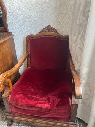 REGALO Sillas antiguas de terciopelo y madera