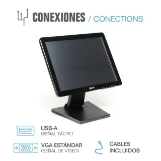 Monitor táctil TFT LCD 15" (4:3, 1024×768)