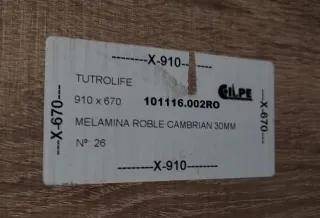 Tablero mesa ovalado melamina 30mm