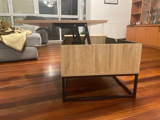 Mesa de centro elevable madera y metal