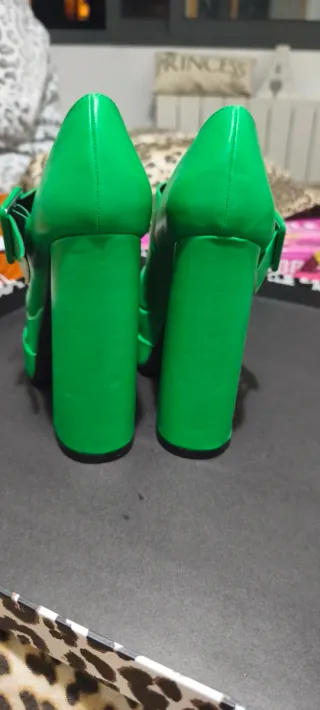 Zapatos verde plataforma