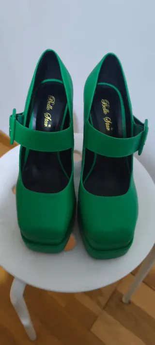 Zapatos verde plataforma