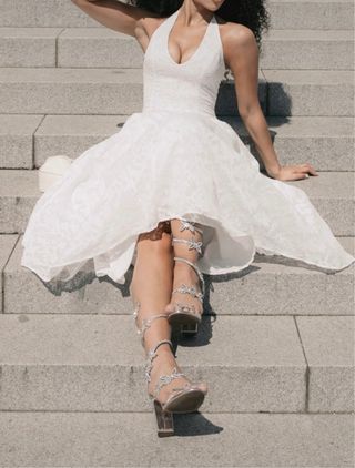 Abito vintage in pizzo bianco