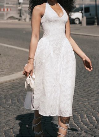 Abito vintage in pizzo bianco