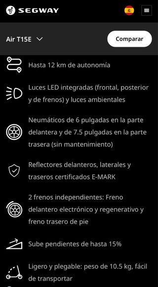 Patinete Ninebot segway Air T25e