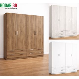 Armario 4 Puertas y 4 Cajones Madera