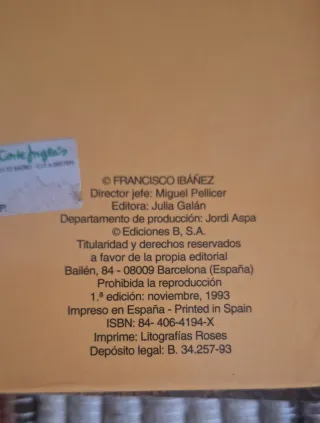 MORTADELO Y FILEMON edición 1/11/993.