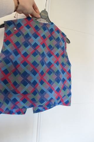 Chaleco de cuadros azul