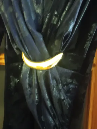 Vestido Zara Viral Azul con Dorado