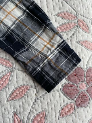 Camisa cuadros gris y beige Sfera