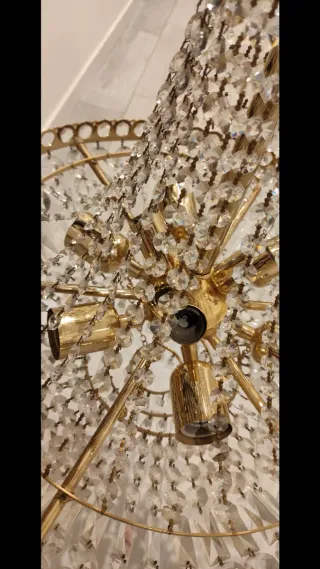 Lampara de salón de cristal