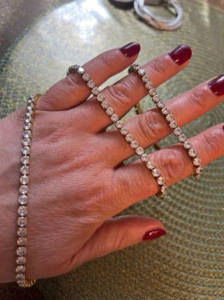 Set collana e bracciale con zirconi