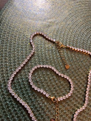 Set collana e bracciale con zirconi