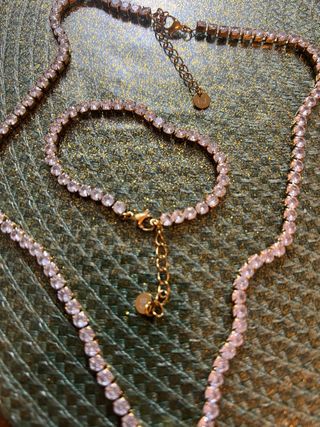 Set collana e bracciale con zirconi