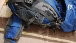 Mochila 65+5L Azul, Saco de dormir y Colchoneta