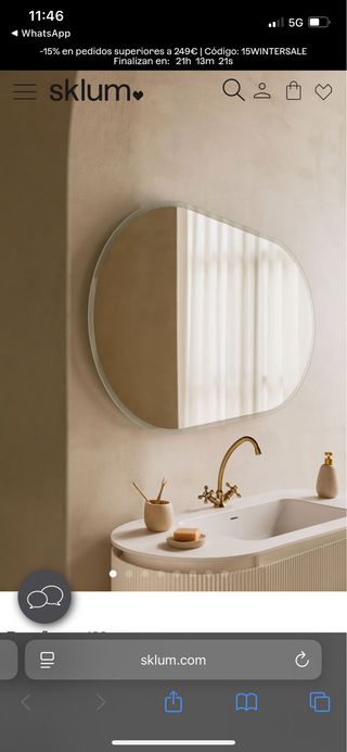 Espejo de baño Sklum, SIN ESTRENAR.