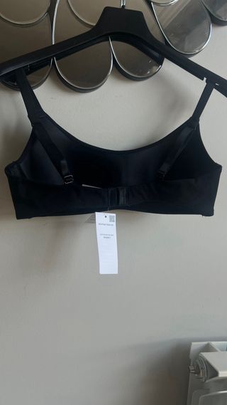 Sujetador tipo top de algodón negro