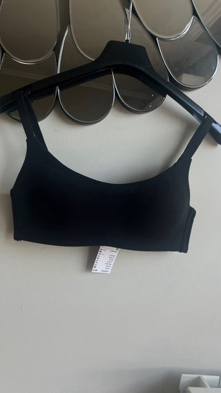 Sujetador tipo top de algodón negro
