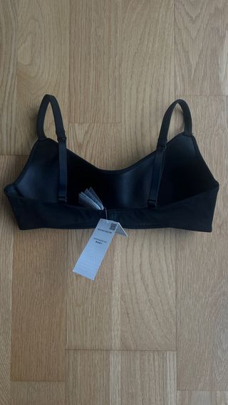 Sujetador tipo top de algodón negro
