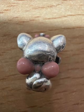 Charm Gato Princesa Pandora Rosa Plata