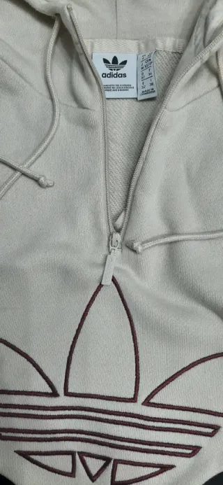 Sudadera Adidas Talla M Beige y Negra