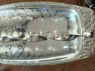 Vassoio ovale vintage silver plated