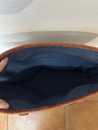 Bolso de playa de rafia a rayas