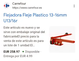 Flejadora de metal roja