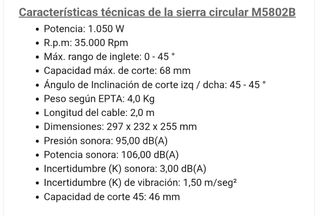 Sierra Circular Makita M5802B 185mm 1050W