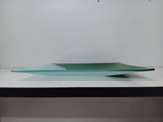 Fuente centro de mesa vidrio verde oliva