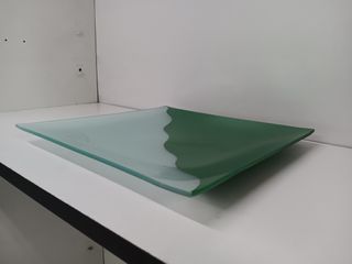 Fuente centro de mesa vidrio verde oliva