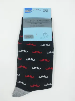 Calcetines Mark Bueno Estampado Bigote Talla 40-46