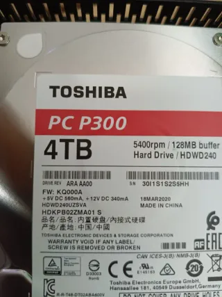 Disco Duro Toshiba P300 4TB 3.5 SATA3