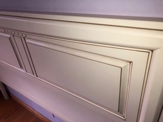 Cabecero de madera maciza blanco hueso