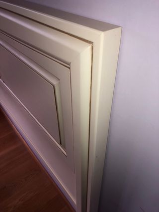 Cabecero de madera maciza blanco hueso