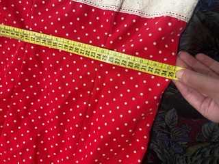 Traje Flamenco Rojo y Beige Lunares y perforado