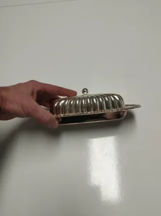 Mantequillera Vintage Plateada