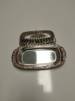 Mantequillera Vintage Plateada