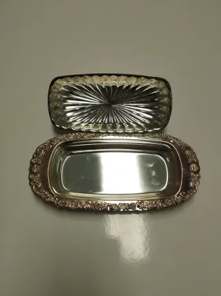 Mantequillera Vintage Plateada