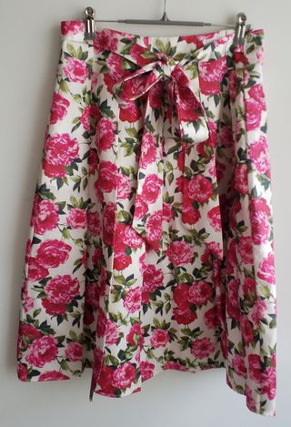 Falda midi tablas flores