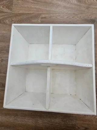 Contenitore legno bianco 4 scomparti