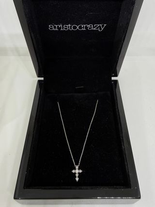 Collar Cruz Brillantes Aristocrazy Oro Blanco