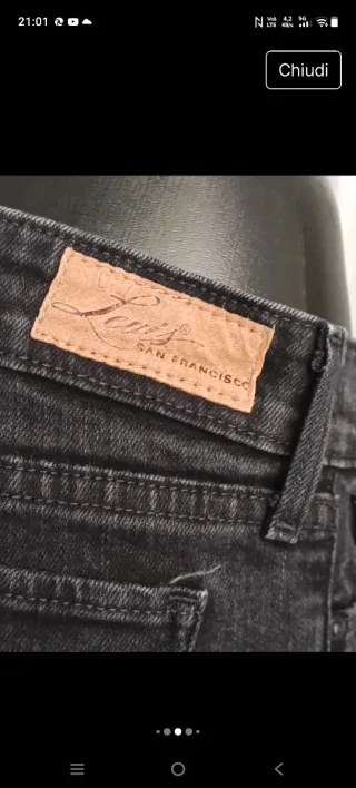 Jeans skinny donna a vita bassa . Lunghezza 98 cm