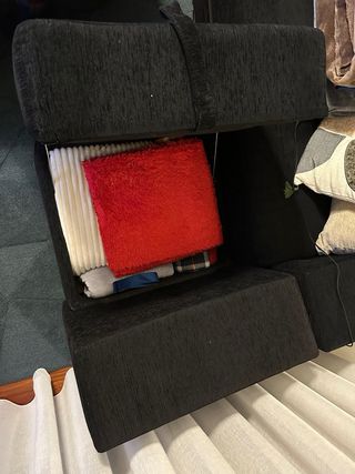 Sofá 4 plazas negro extensible